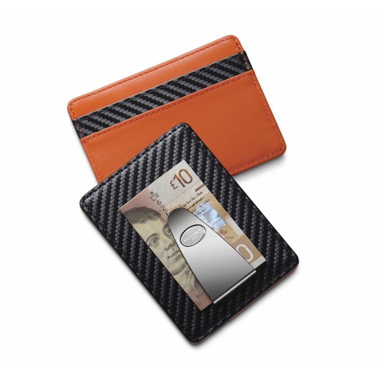 Dress Credit card case and money clip Carbon Fibre with Orange DALVEY - 1