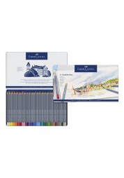 Experience the vibrant blend of colours with Goldfaber Aqua Watercolour Pencils, a set of 36 professional-grade pencils in a sturdy tin box. These 3.3 mm thick pencils, made from highly pigmented graphite, promise excellent lightfastness and are completely washable with water. Durable, break-resistant, and easily sharpenable, they are every artist's dream for creating flawless watercolour masterpieces.