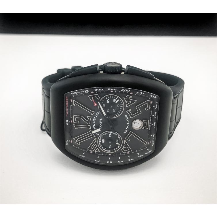 Franck Muller Vanguard V 45 SC DT Black Dial Mens Watch With Papers