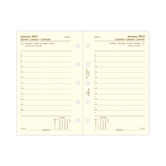 copy of Calendar Refill Mini 2023 cotton cream multilanguage FILOFAX - 3