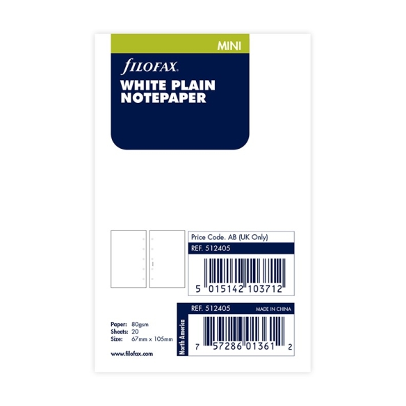 Plain Notepaper Mini white FILOFAX - 5