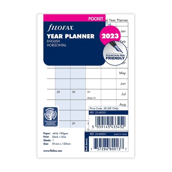 Horizontal Year Planner Pocket 2023 FILOFAX - 4
