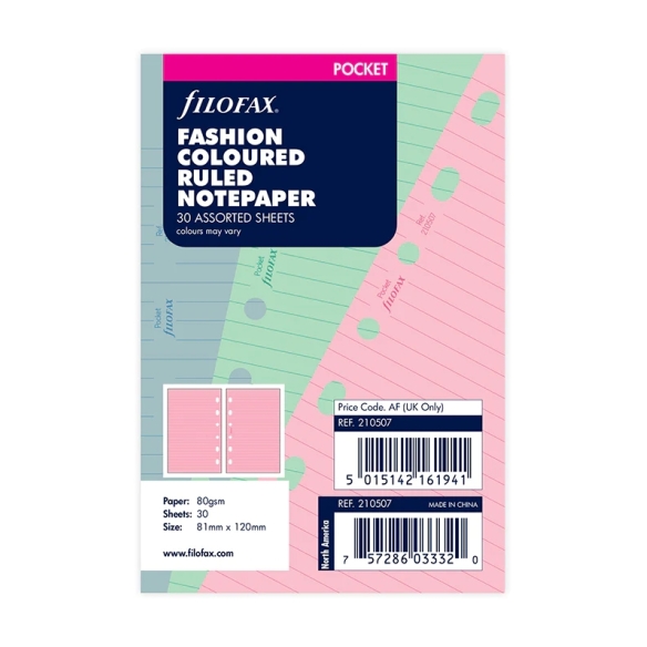 Ruled Notepaper Pocket Refill fashion coloured FILOFAX - 4