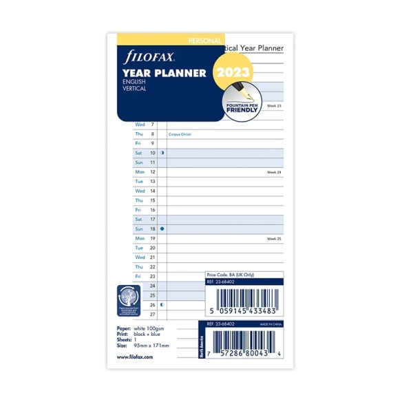 Vertical Year Planner Personal 2023 FILOFAX - 4