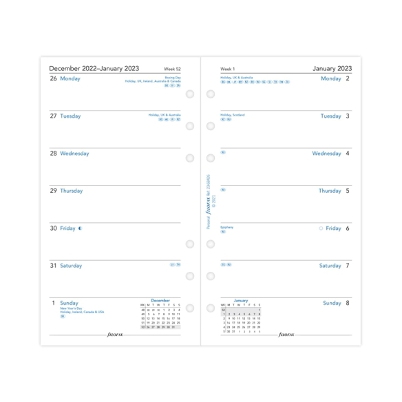 Calendar Refill Week On One Page Personal 2023 FILOFAX - 3