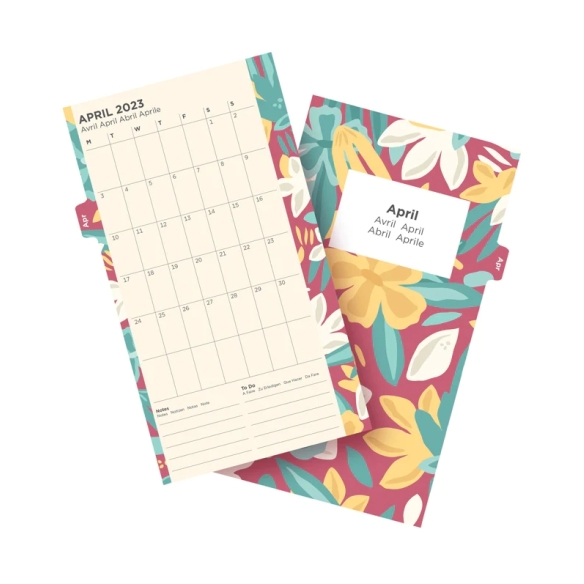 Floral Ilustrated Calendar Refill Week On Two Pages Personal 2023 multilanguage FILOFAX - 6