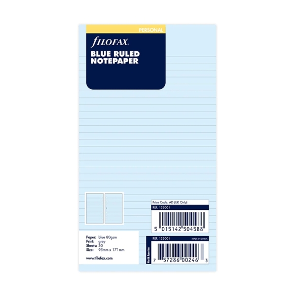 Ruled Notepaper Personal Refill blue FILOFAX - 4