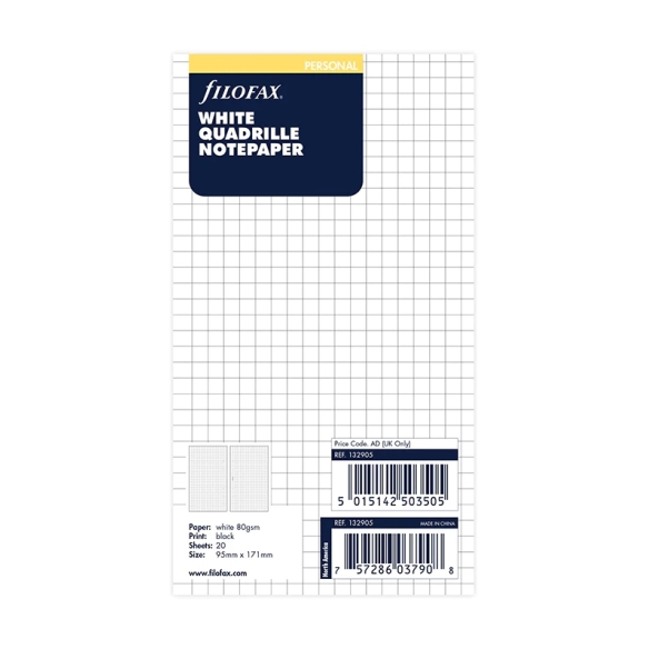 Quadrille Notepaper Personal Refill FILOFAX - 5