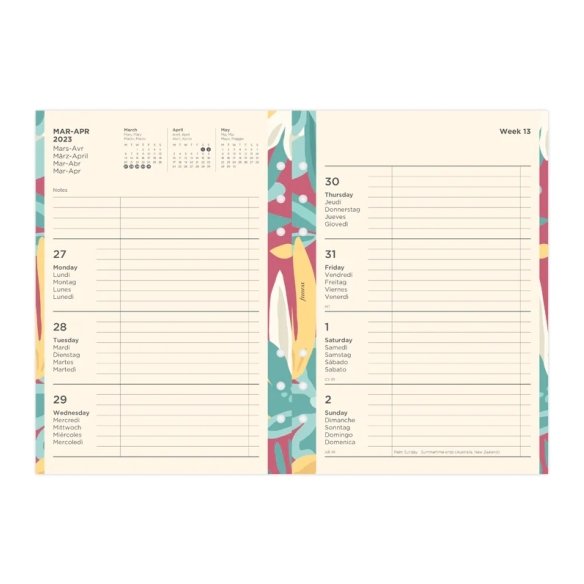 Floral Ilustrated Calendar Refill Week On Two Pages A5 2023 multilanguage FILOFAX - 11