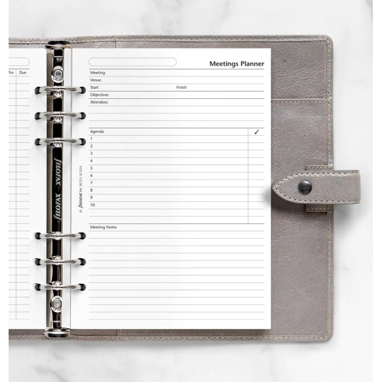 Undated Meetings Planner A5 Recharge FILOFAX - 1