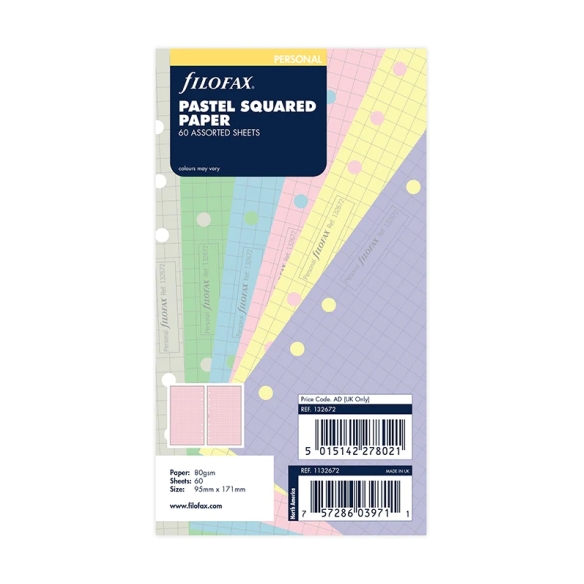 Pastel Squared Notepaper Personal Refill FILOFAX - 5