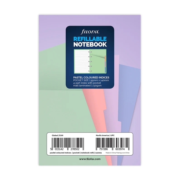 Pastel Coloured Indices Pocket Notebook FILOFAX - 4
