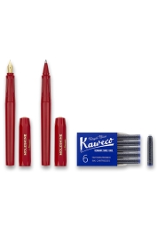 Moleskine Kaweco ballpoint pen and fountain pen set and 6 blue cartridges. 