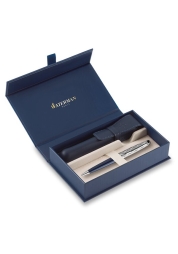 Waterman Expert SE Deluxe Blue CT ballpoint pen gift cartridge with leather case. 