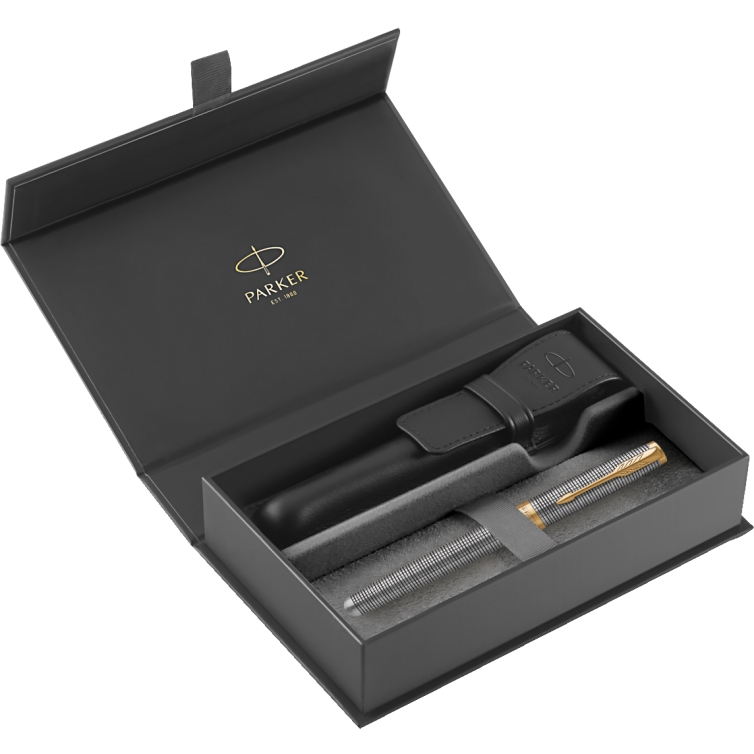 Sonnet Pemium GT Gift Set Fountain Pen and Pen Case silver chiselled PARKER - 2