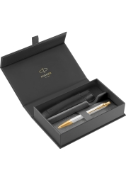 Parker IM Premium Pearl GT ballpoint pen gift set with case.
