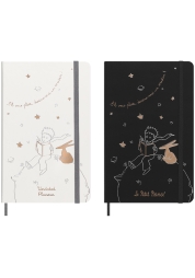 Embrace the magic of 'The Little Prince' with the Le Petit Prince Notebook and Calendar L Collector's Edition. This unique set, crafted to celebrate the 80th anniversary of the first release, includes a black notebook adorned with delicate gold graphics and a timeless, undated weekly calendar. Both feature exquisite hardcover designs, acid-free ivory paper, and come nestled in a chic gift box, making it the perfect treat for any literature lover.